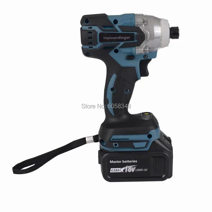 18V lithium battery powered 6.35mm 1/4 inch cordless brushless impact driver drill with one 18V 4.0Ah Lithium Battery