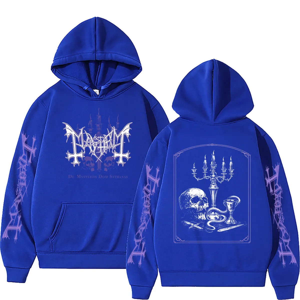 Rock Band Mayhem De Mysteriis Dom Sathanas Skelett Grafik Hoodie Herren Damen Death Black Metal Gothic Punk Hoodies Streetwear – Detail 4