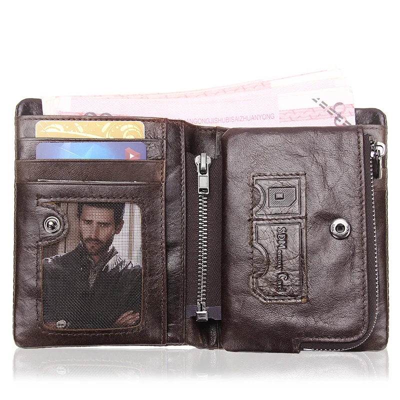 

genuine leather men wallets credit card holders mens wallet with coin pocket brand walet male clasp purse high quality