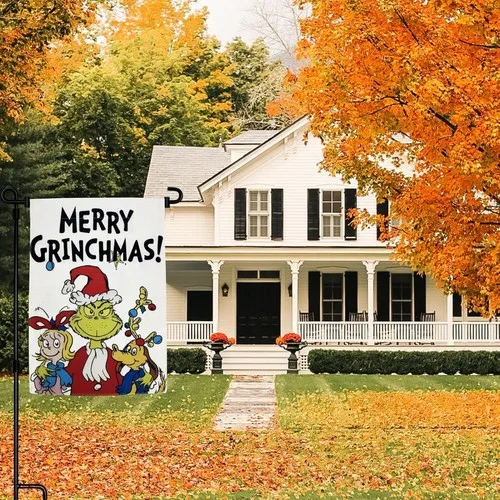 GRINCH Merry Grinchmas Garden Flag Christmas Garden Flags  Double Side YYX