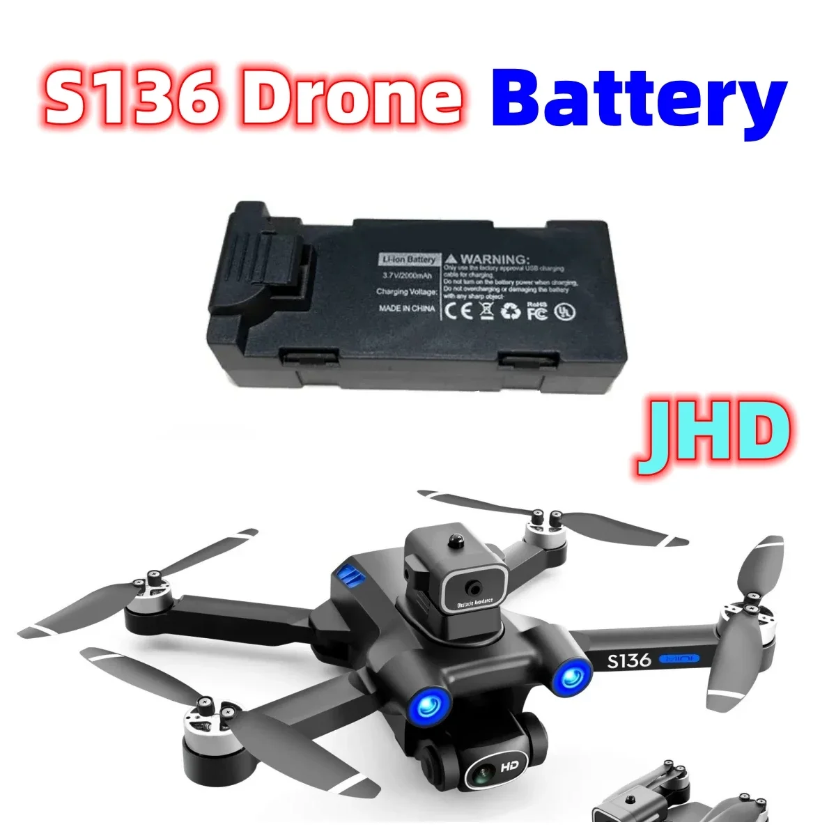 JHD S136 Drone Battery Drone Spare Part For Battery for S136 Pro 4K RC Plane Drone Battey Suppliers