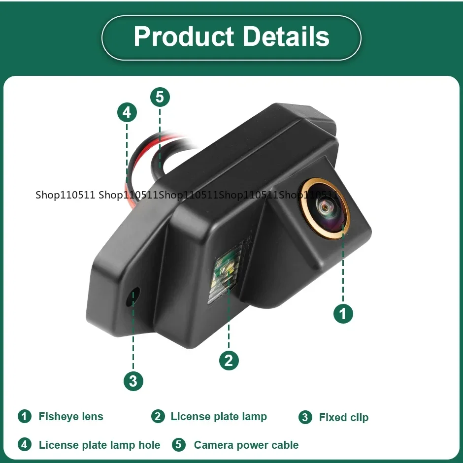 For Toyota Prado Land Cruiser 120 2007-2011 1000TVL waterproof automatic reversing board GreenYi high definition AHD reversing