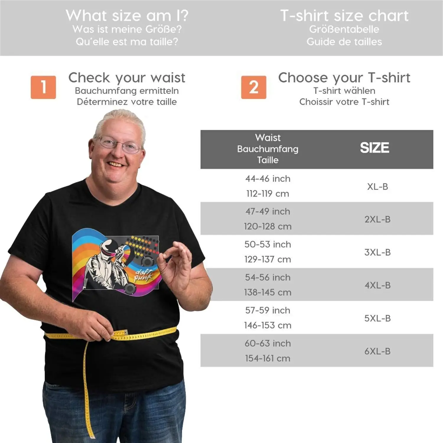 Men Big and Tall Shirts Plus Size Graphic T-Shirts Cotton Tees Black