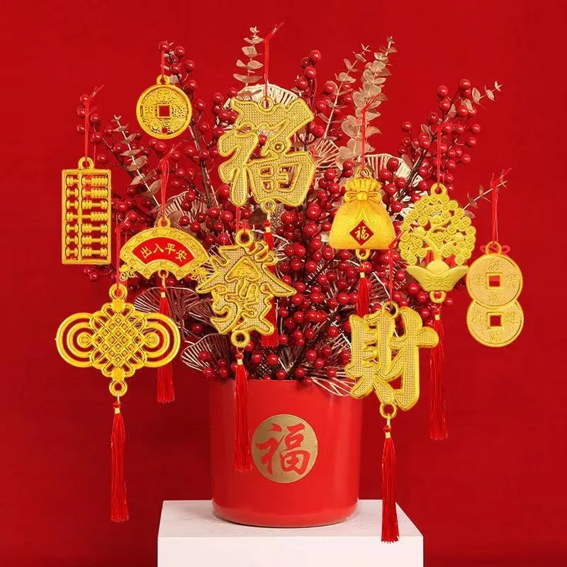 6/10 Stück Geldbaum-Anhänger für chinesisches Neujahr, Schreibtisch-Bonsai-Bastelgeschenk, bringt Reichtum und Glück, Heimdekoration