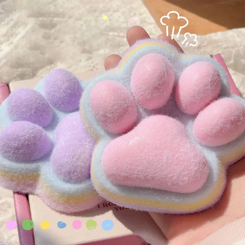 

Большая радужная игрушка-антистресс «Кошачья лапа» с медленным восстановлением формы, мягкая, желеобразная, для снятия стресса