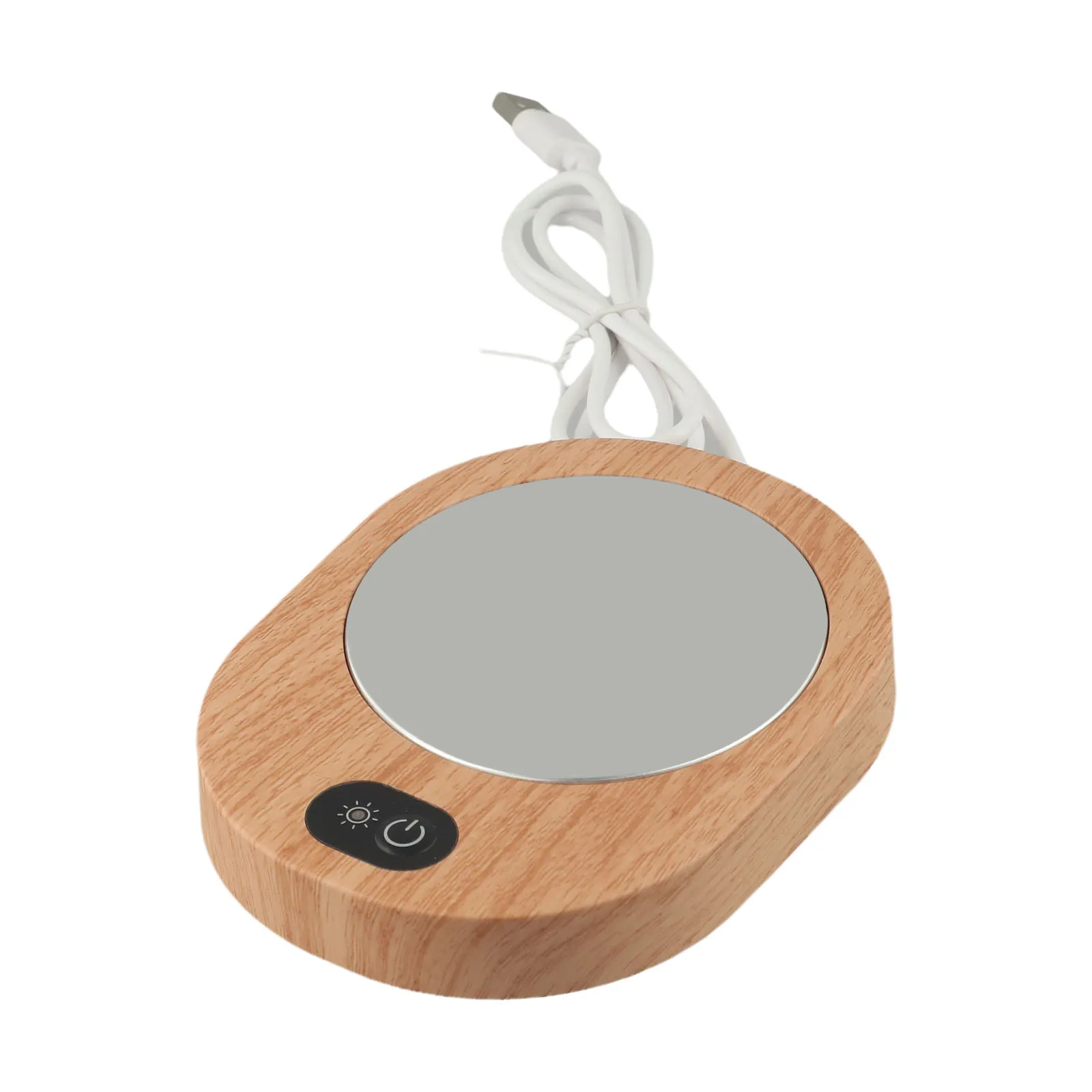 USB Electric Cup Warmer with On/Off Display and Gravity Activation for Coffee Tea Hot Beverages in Home Office Settings