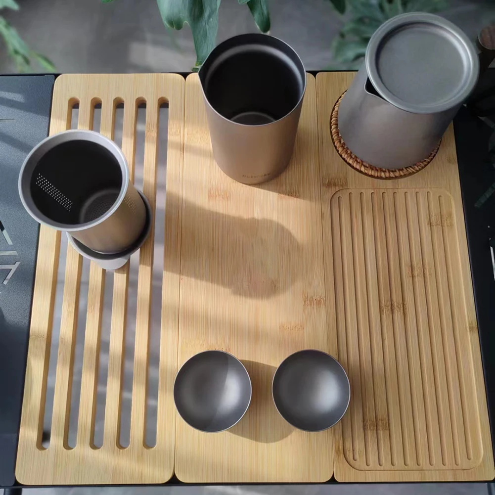 

2Pcs Large Tea Serving Tray & Storage Bag Portable Cutting Board Filter Tray Drain Tray for Kitchen Camping Gift for Tea Lovers