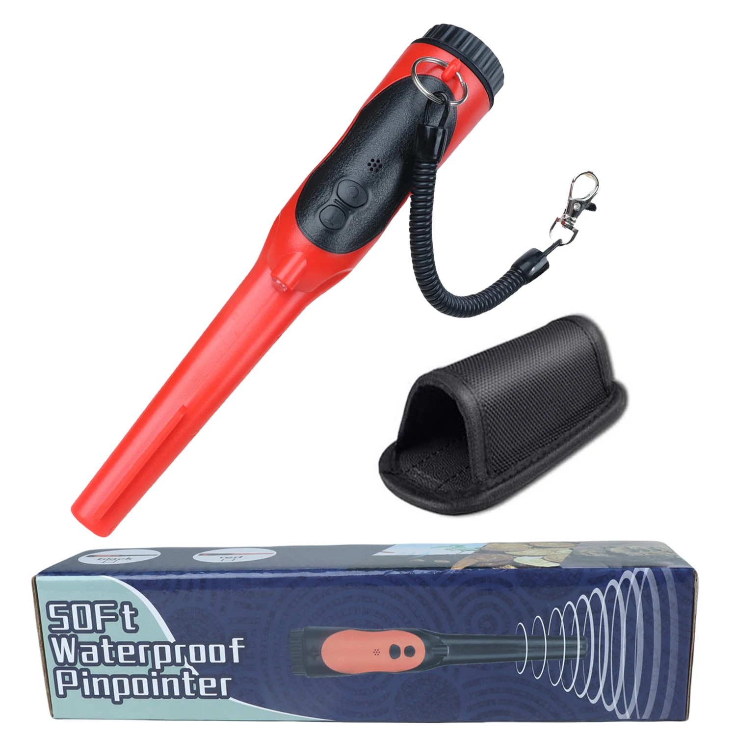 Pinpointer Metal Detector With Flashlight,Waterproof Handy Wand, Handheld Pinpointing Finder Treasure Detection For Gold