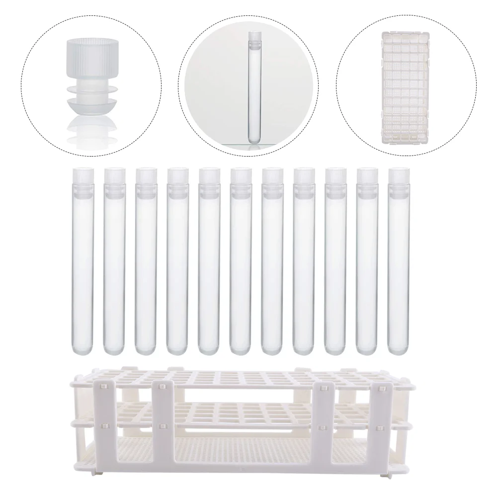 60 Pcs Test Tube Liquid Organizer Scientific Disposable Decoration Experiment Holder Clear Party