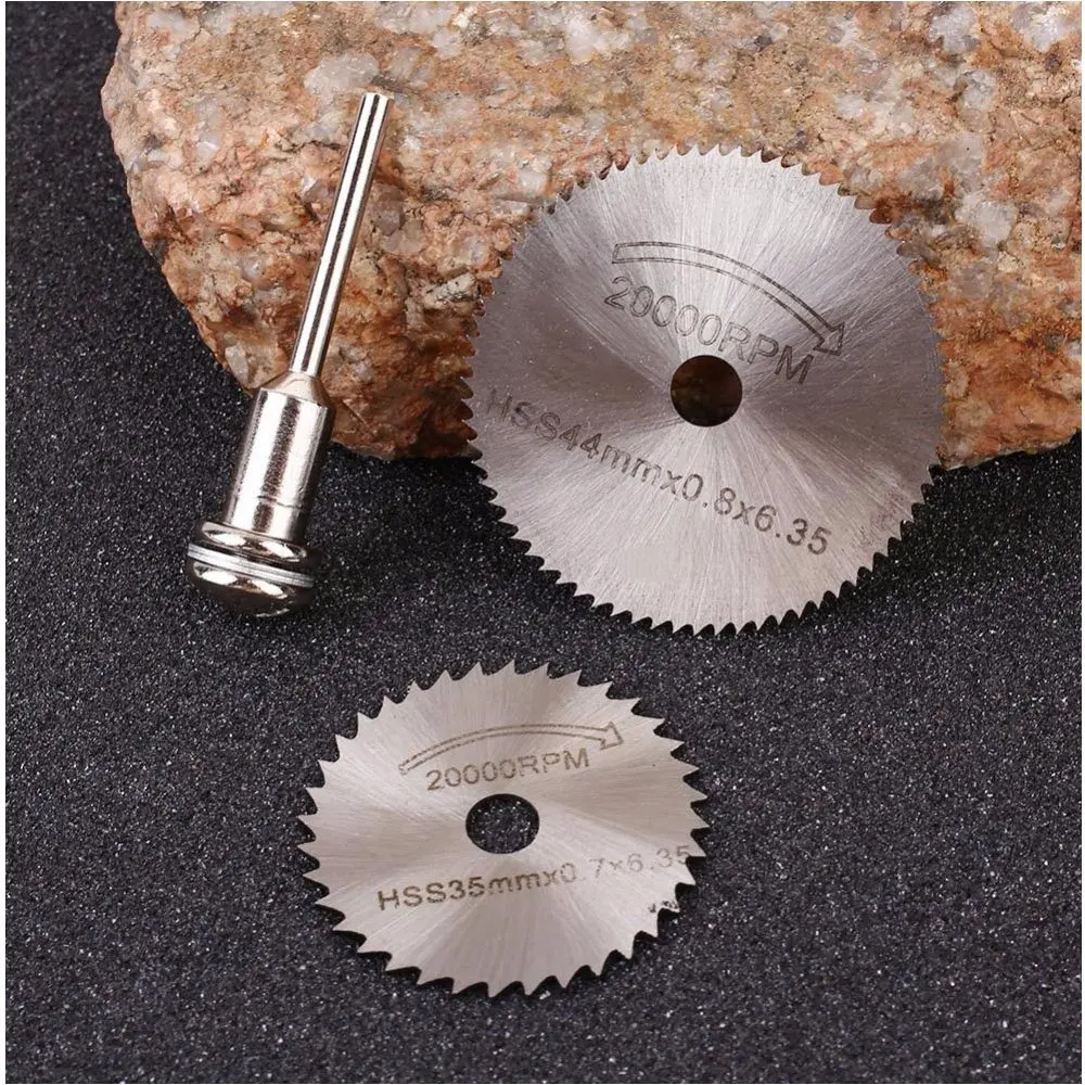 6pcs 1/8" HSS High Speed Steel Circular Saw Blades for Dremel Rotary Tool W/ Shank