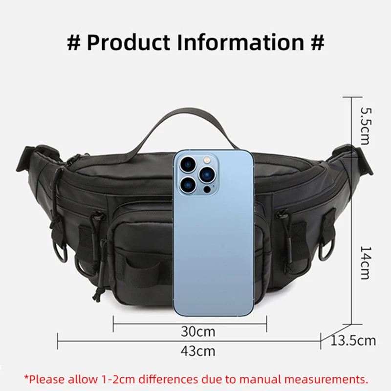 Chest Bag Lightweight Waterproof Crossbody Travel Hiking Multi-functional Waist Pack Sports Outdoor Fishing Gear Bags Y33A