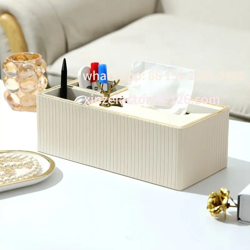 

Customizable Tissue box living room bedroom table tea table paper boxdecoration light luxury style modern simple