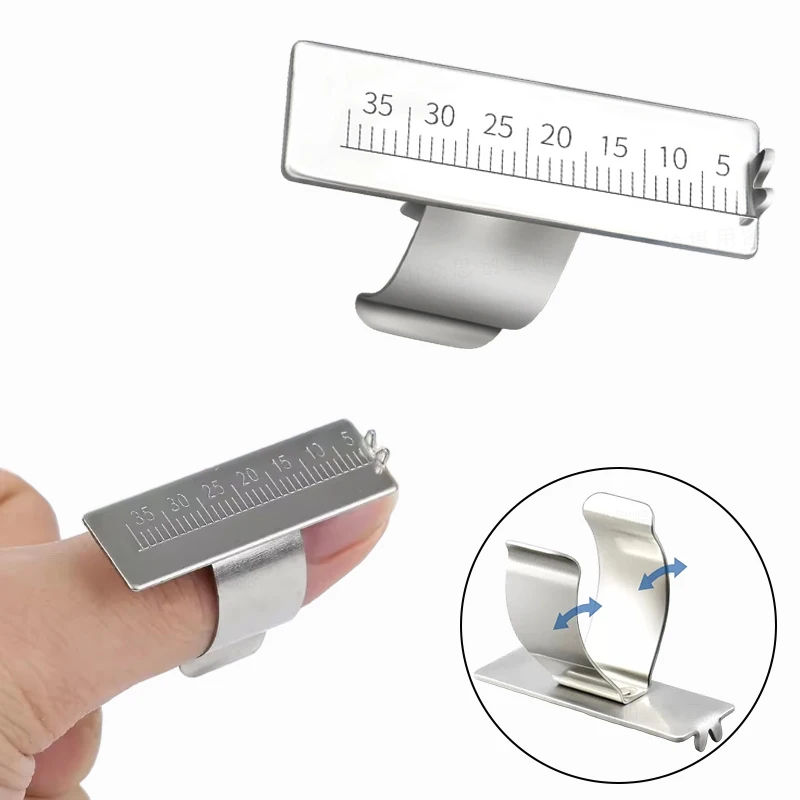 1/10Pcs Dental Finger Ruler Dentist Endodontic Span Measurement Scale Gauge Instrument Stainless Steel Measuring Equipment