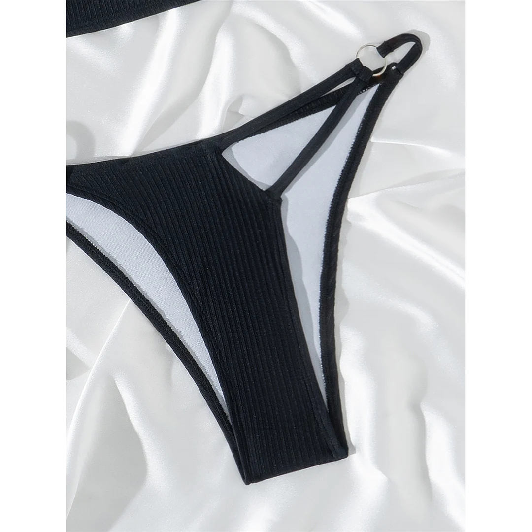 Neuer asymmetrischer One-Shoulder-Bikini mit hohem Beinausschnitt, Damen-Badeanzug, zweiteiliger Bikini-Set, Badebekleidung, Badeanzug, Schwimmanzug V6309 – Detail 13