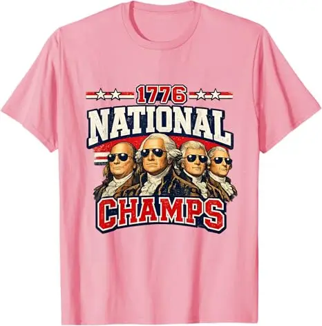 1776 National Champs Lustiges Patriotisches Amerika-Gründungs-Väter-T-Shirt Herrenmode Patriotisches Geschenk zum 250. Jahrestag für die USA – Detail 3