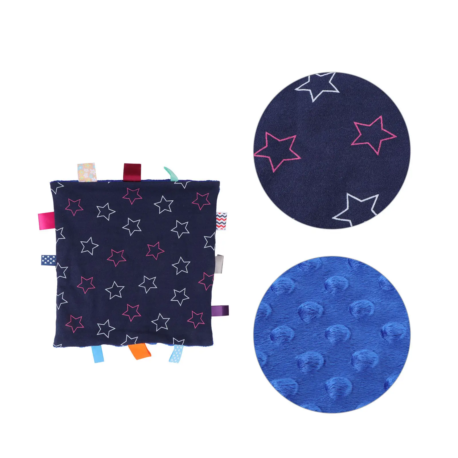 

1 шт. Успокаивающее полотенце-комфортер: Мягкое, разноцветное, вязаное одеяльце для сенсорной стимуляции младенцев, для комфорта и безопасности