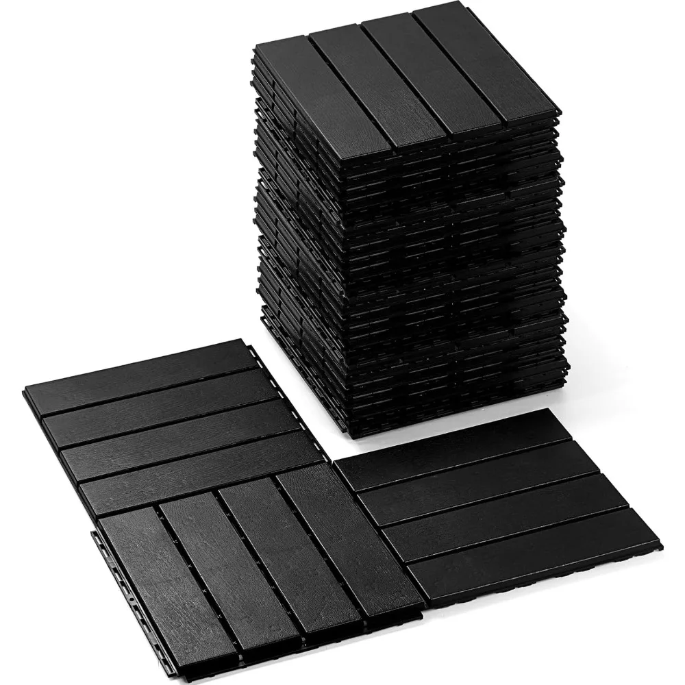 

Plastic Interlocking Deck Tiles 12 X 12 Inch Patio Deck Tiles Waterproof Outdoor Flooring