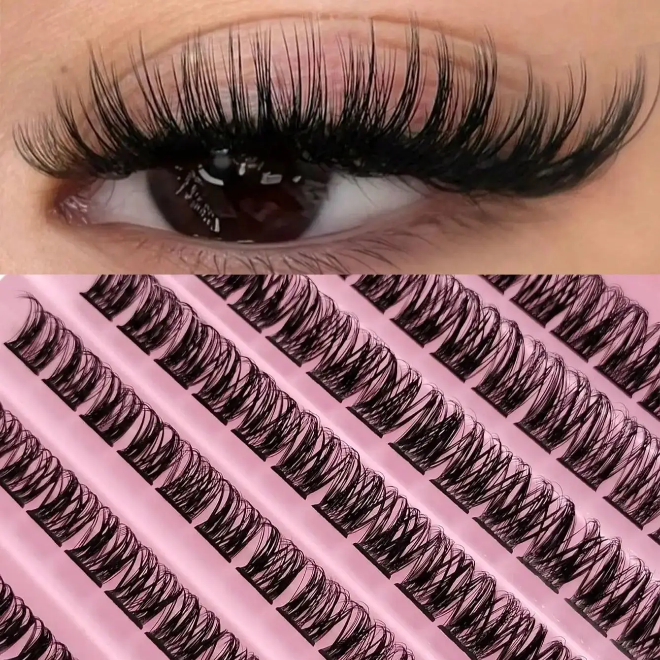D Curl Wimpernverlängerung 120 Stück, Volumen-Cluster-Wimpern für den Heimgebrauch, professioneller Look