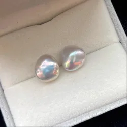 Minar High Quality 9-11mm Irregular Freshwater Pearl Stud Earrings for Women Baroque Pearls Statement Earring Casual Jewelry