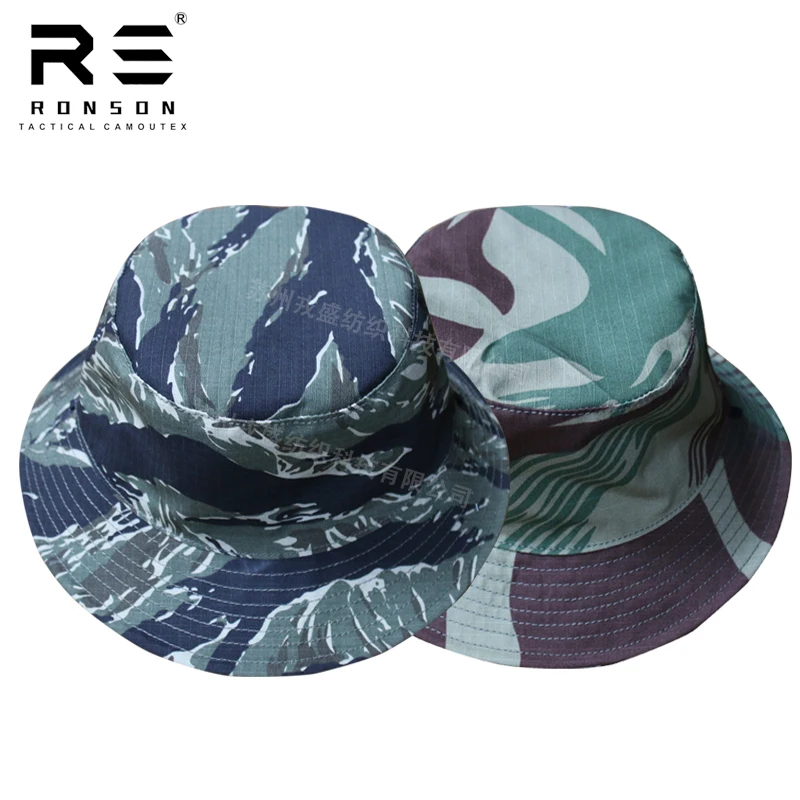 Outdoor Camouflage sun Cap Sunscreen summer Fisherman\'s Hat Blue Tiger Stripe Double Sided Camouflage German Spot Snow Camo