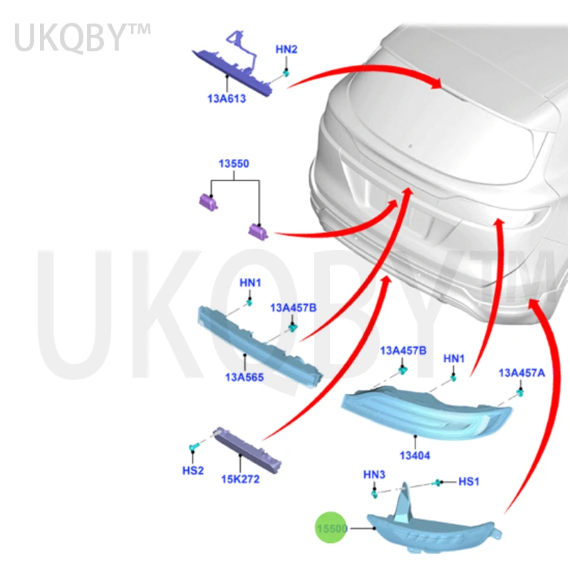 apply MK C Li n K Rear bumper light, rear fog light L FJ7Z15501A