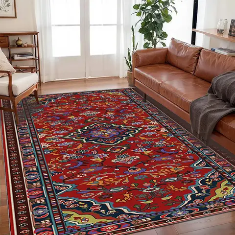 VIKAMA Bohemian Vintage Persian Area Rug Large Carpet for Living Room Bedroom Sofa Doormat Decoration,Kitchen Non-slip Floor Mat