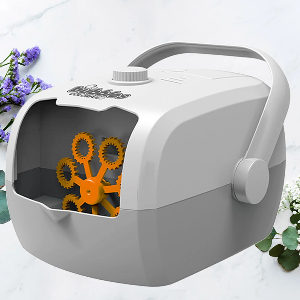 Portable Automatic Bubble Machine For Kids Wedding Party Blowing Continuous Bubbles Gift Romantic Atmosphere Easy Grey