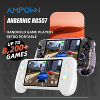 AMPOWN ANBERNIC RG557 Handheld Game Console Players 5.48'' AMOLED Screen Portable Retro Video Game Android 14 Dimensity 8300