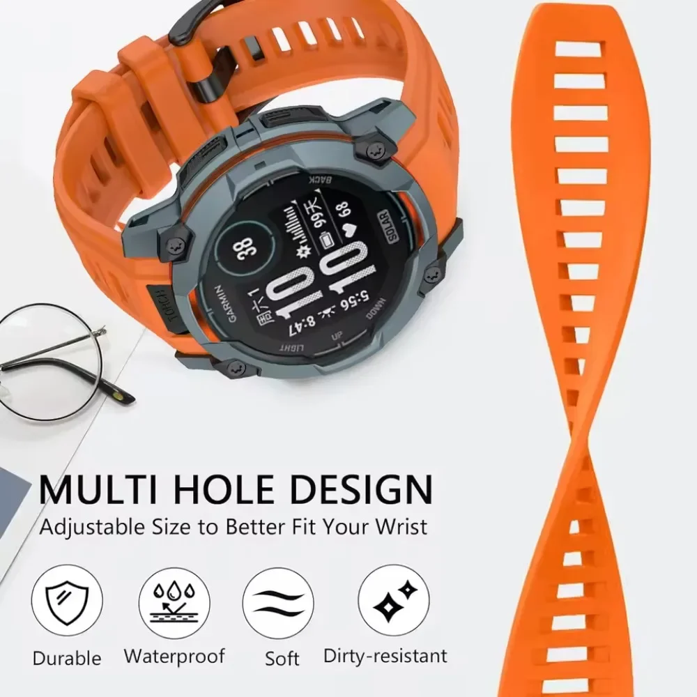 Correa de silicona para Garmin Instinct 3 Amoled 50mm 45mm cómoda banda transpirable para Garmin Instinct 3 Solar 45mm 50mm pulsera