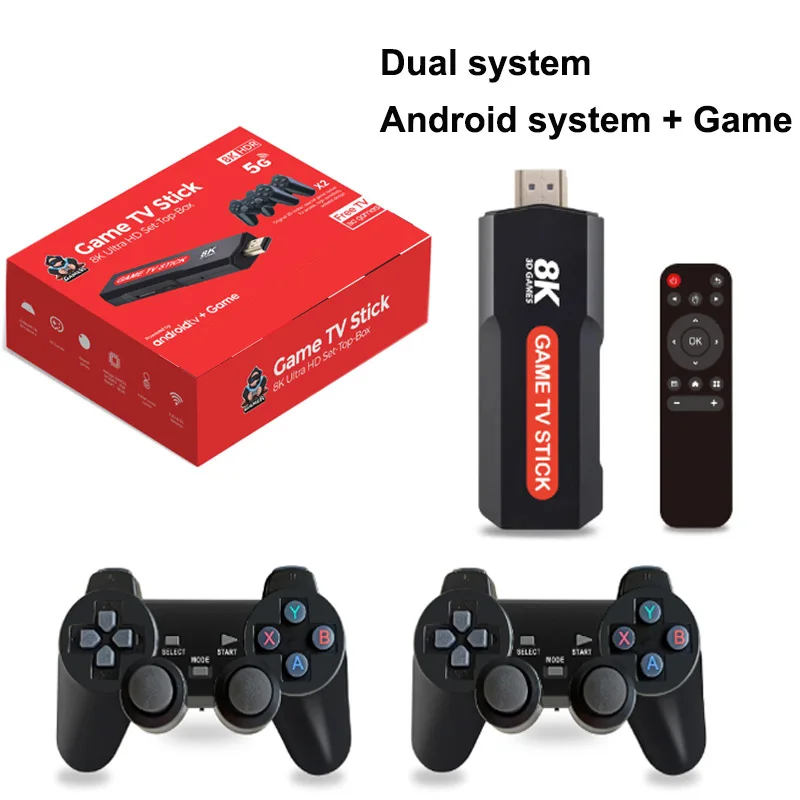 

TV Stick Retro Game Console Built in 10000+ Games Dual System for Android Games Consola 4K Game Stick