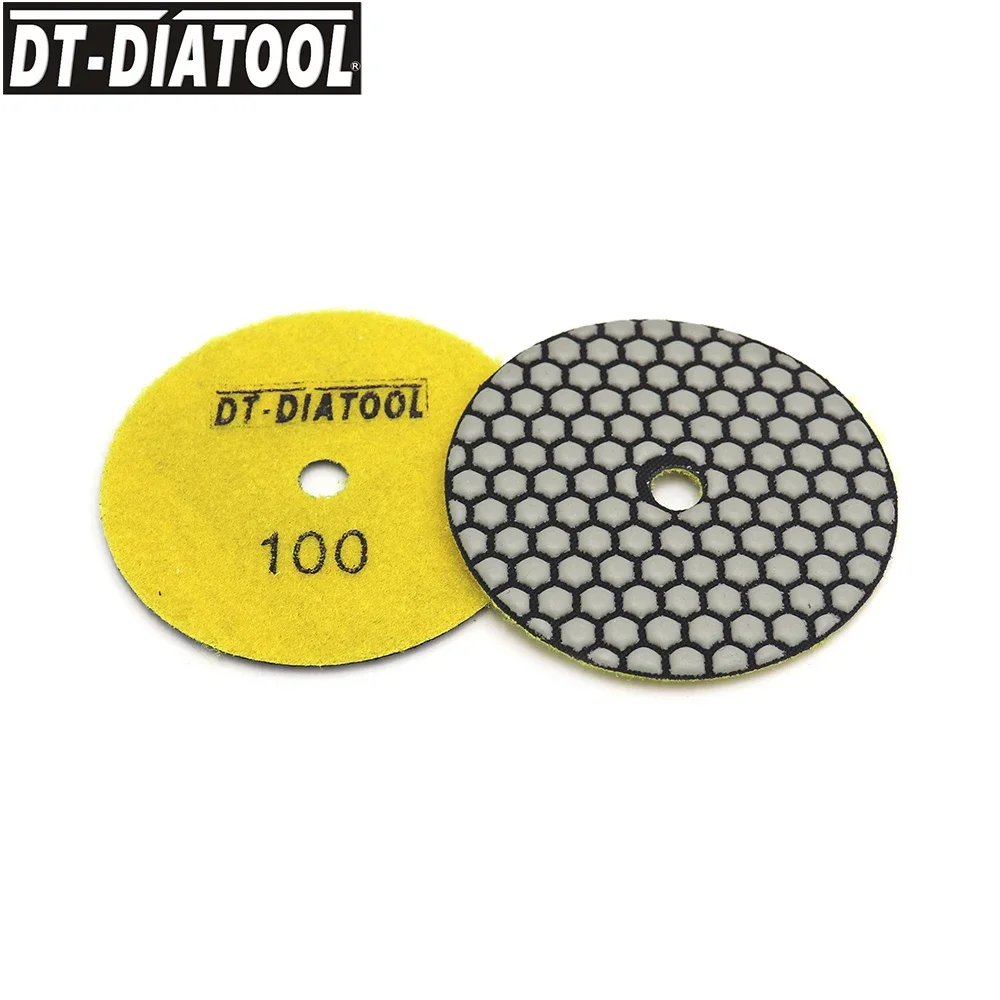 DT-DIATOOL 8 Miếng Khô Kim Cương Nhựa Liên Kết Chà Nhám Đĩa Đá Cẩm Thạch Đông Ninh Bê Tông Đá Linh Hoạt Miếng Đánh Bóng Đường Kính 4 "/100Mm