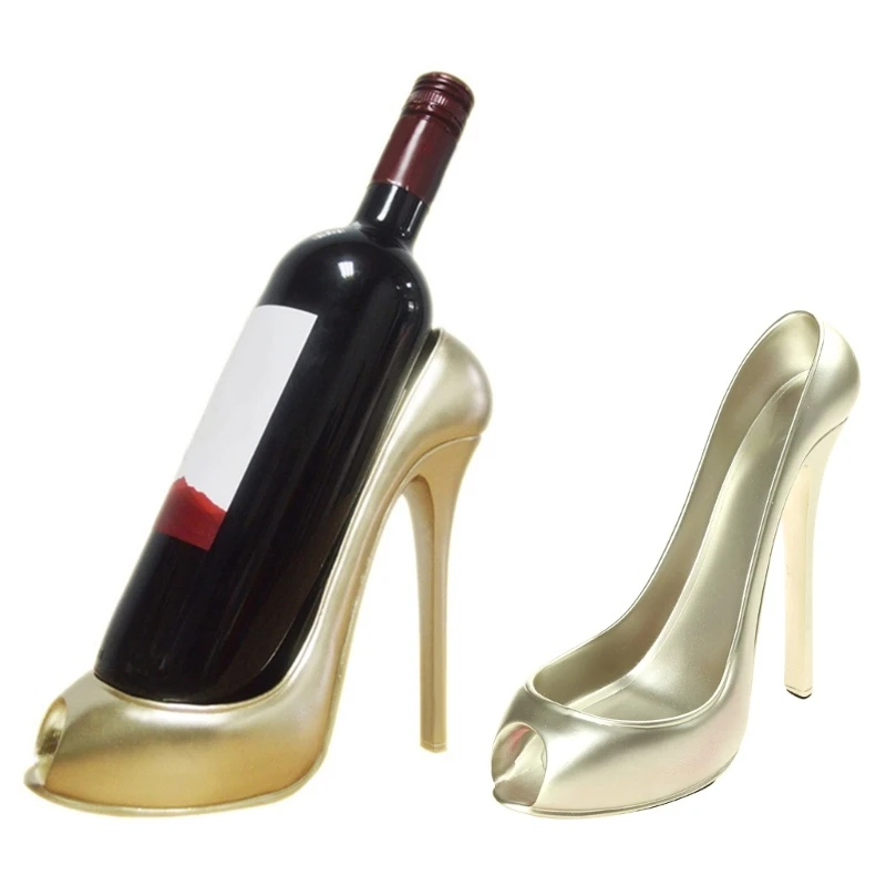 

High Heel Shoe Wine Bottle Holder Stylish Wine Rack Gift Basket Accessories for Home High-Heel Statue Sculptures B03D