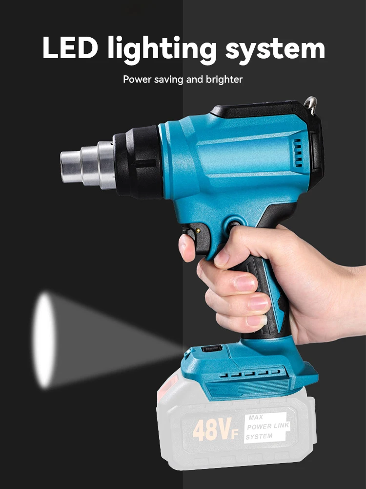 Heat Gun Cordless Hot Air Gun Industrial Handheld Electric Heat Gun Temperatures Adjustable Fit Makita 18V Battery (No Battery)