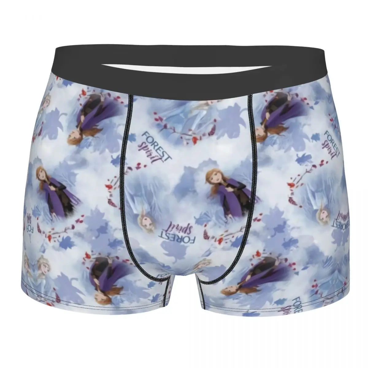 Custom Male Novelty Frozen Underwear Elsa Anna Anime Boxer Briefs Breathable Shorts Panties Underpants