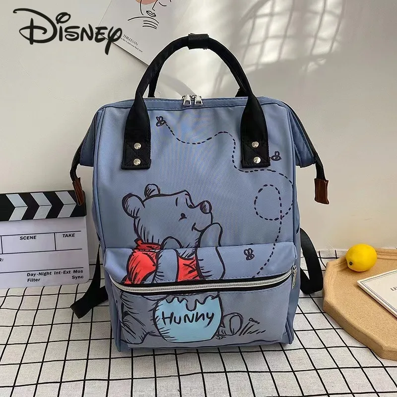 Disney Pooh Bear New Diaper Bag Backpack Luxury Brand Fashion Baby Bag Cartoon Baby Diaper Bag Multi Functional Large Capacity