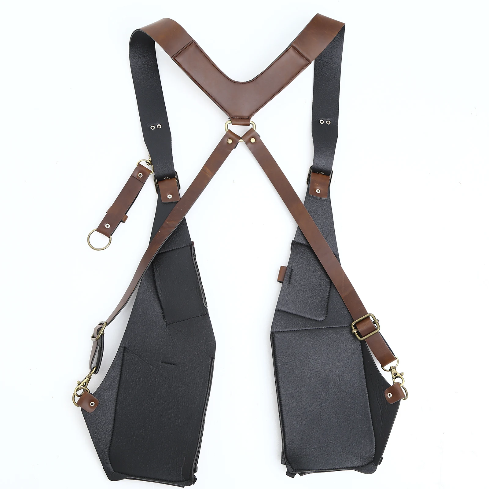 Men Women Leather Suspenders Harness Punk Chest Shoulder Belt Strap Vintage Straps Braces Suspender Fashion Apparel Accessories