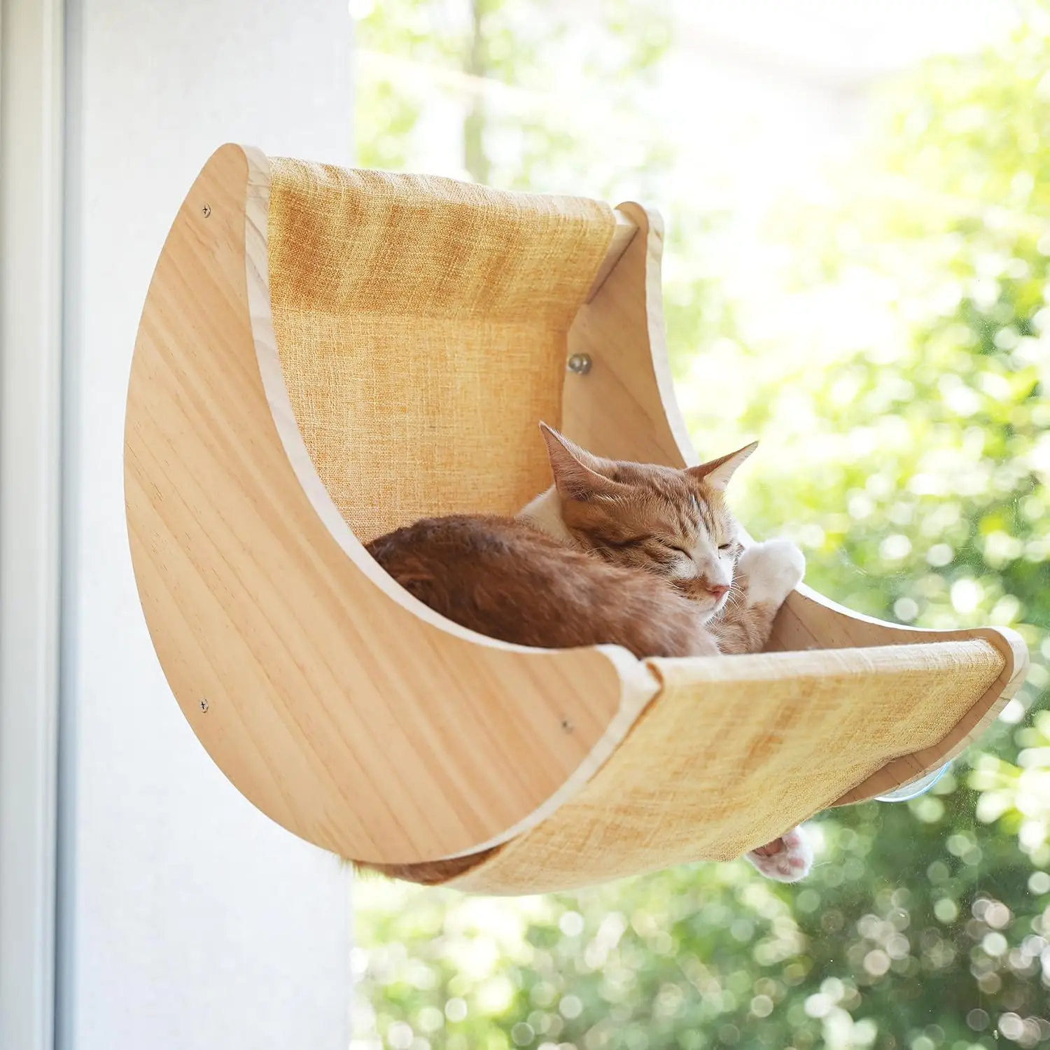 Window Cat Beds for Indoor Cats Perches Moon Shelves Mounted with Strong Suction Cups