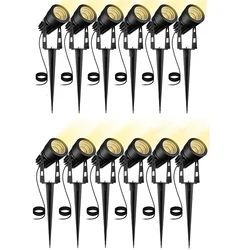 4-16Pcs LED Outdoor Garden Lighting Spike Lawn Lamp 5W/10W/15W/20W Waterproof AC/DC Spotlights for Landscape Illumination