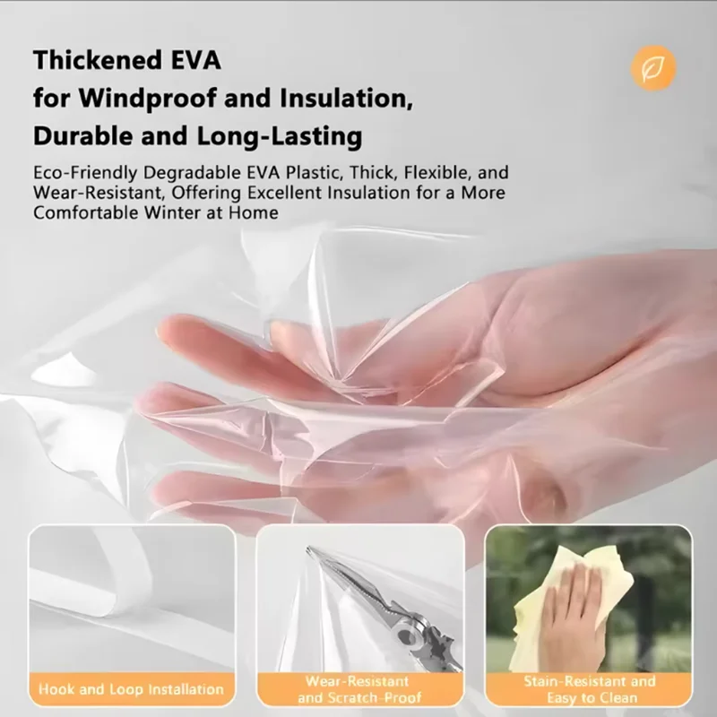 WindProof Window Screen Self-Adhesive Film Sealing Window Insulation Curtain Home Thermal Insulation And Antifreeze Door Screen