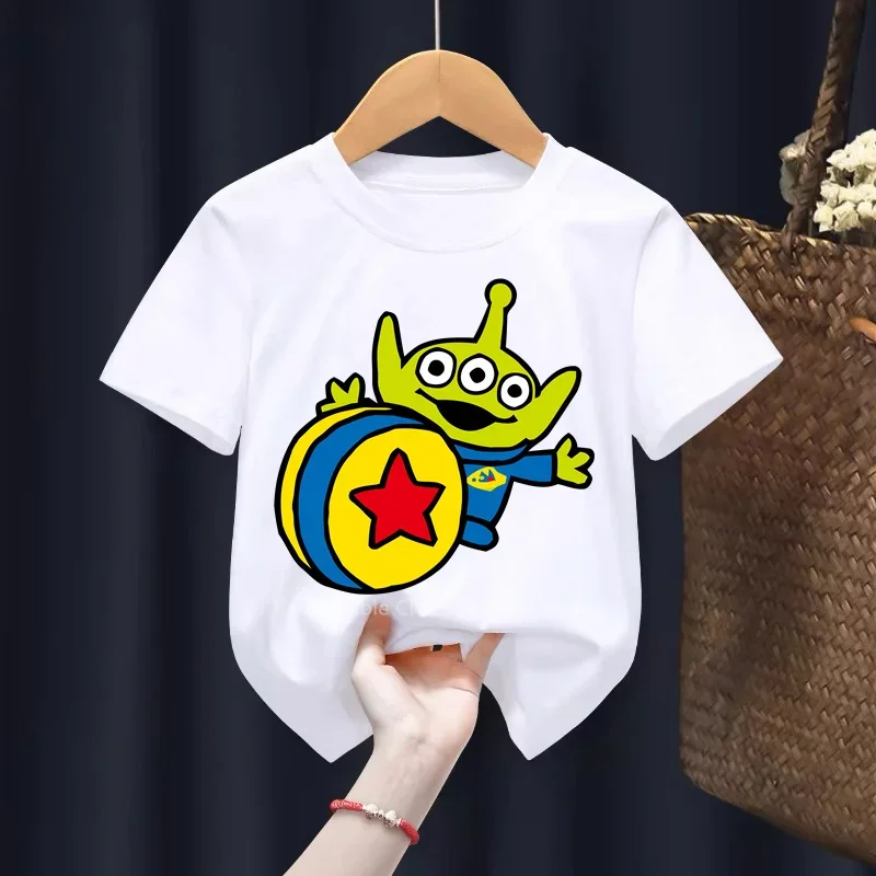 

Disney's Three-Eyed Alien Cutie! Cute Cartoon T-shirt for Kids' Summer Fun, Boys & Girls Love This Cotton Casual Short Sleeve!