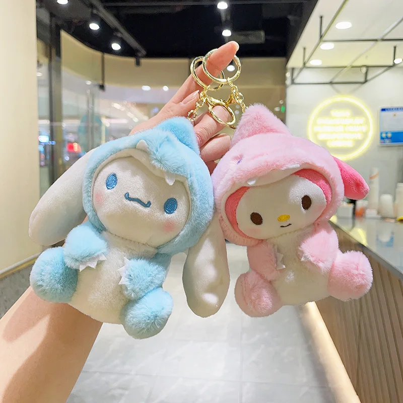 Bolsa de Ombro Kawaii Sanrio para Meninas, Brinquedos de Pelúcia, Acessórios Escolar, Cinnamoroll, Kuromi, Melodia, Boneca, Presente para Crianças, Novo, 2024