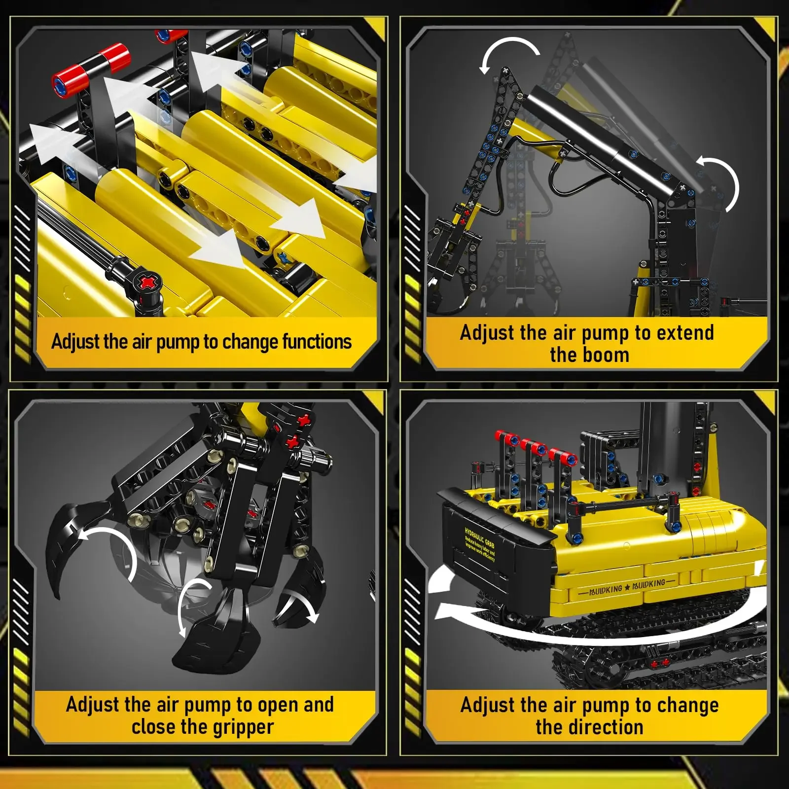 866 STKS Techniek Serie 17077 Hydraulische Houtlader Model Bouwstenen Log Grijper Rupsvoertuig Bakstenen Jongens Speelgoed Geschenken