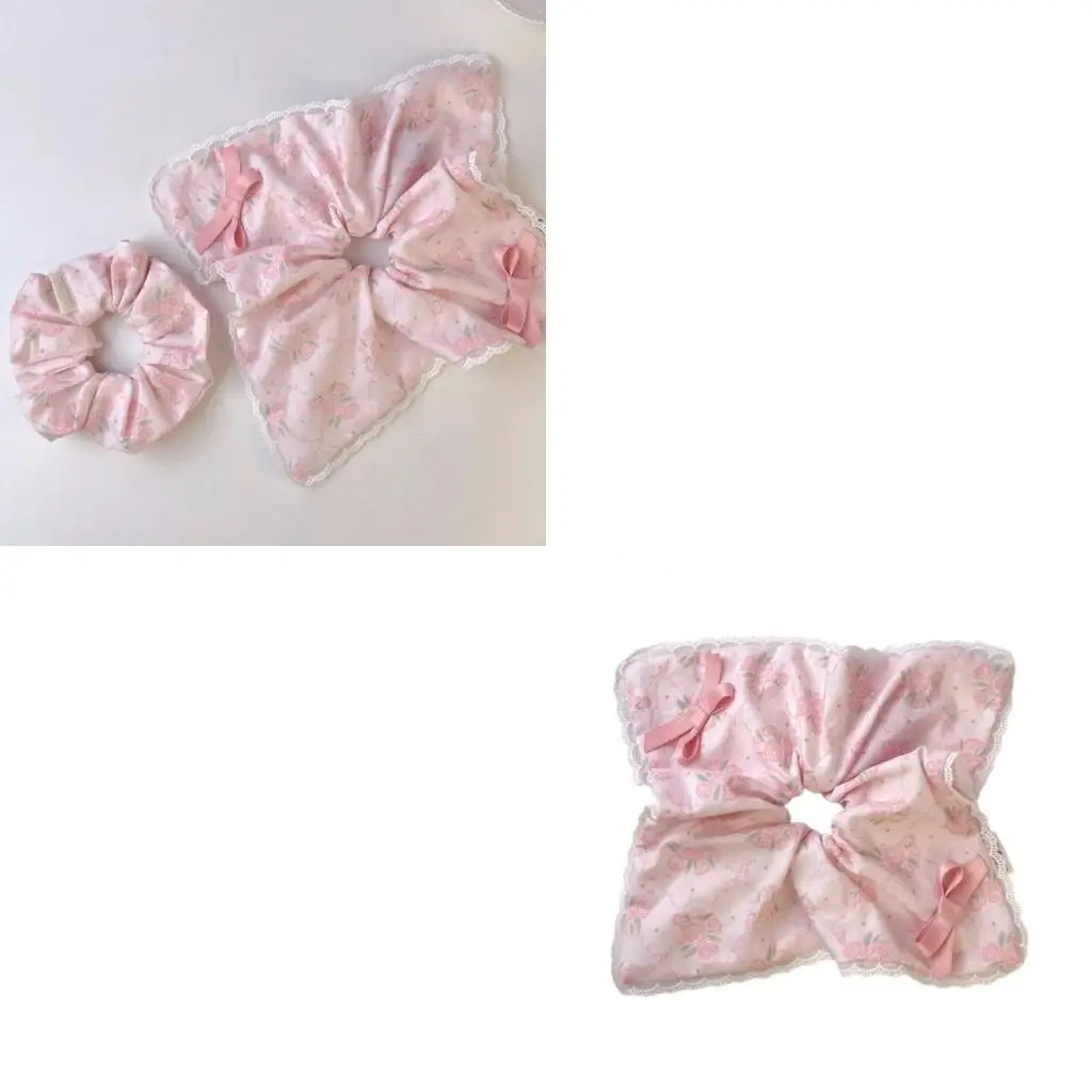 

652F Hair Tie Floral Ribbon Hair Rope Lacework Scrunchies Princess Ribbon Tie Princess Scrunchies Hair Tie
