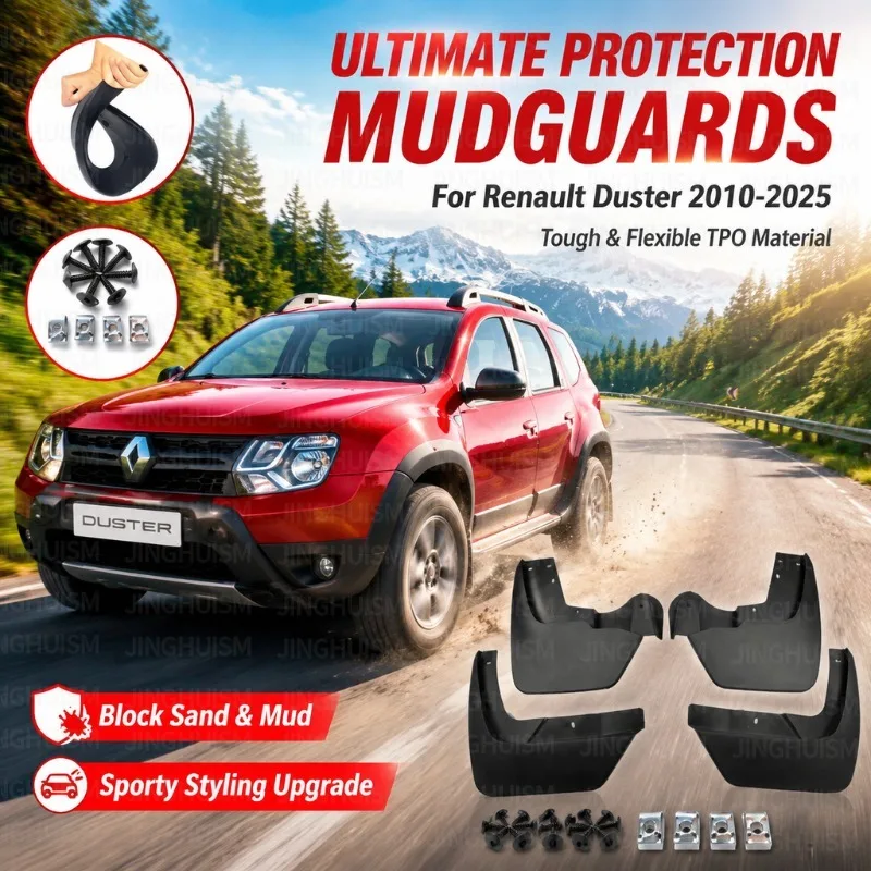 Mudguards Mud Flaps For Renault Duster 2010-2025, Car Accessories Block Sand Mud, Protect Paint Sport Styling Modification Parts