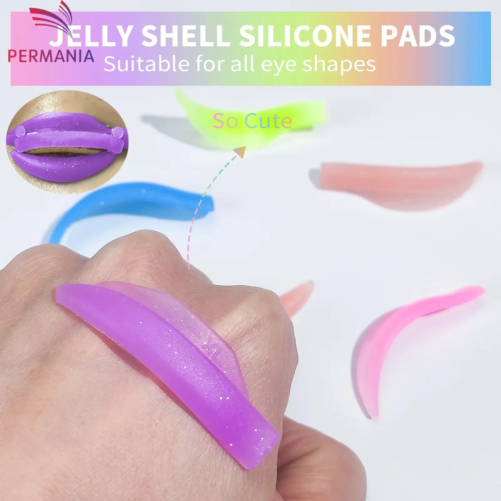 PERMANIA 12Pc Nuovo L Curl Silicone Ciglia Perm Pad Asta Lash Lift Shield Sollevamento 3D Piegaciglia Accessori Strumento di Trucco