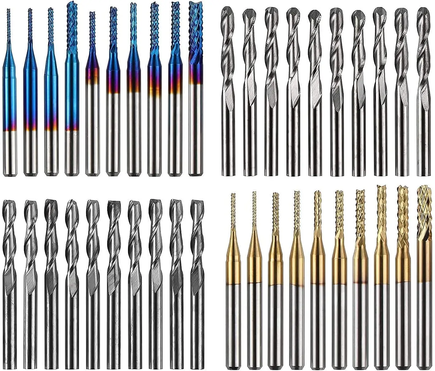 Two-tree 40pcs double-blade high feed spiral numerical control machine tool accessories metal thread milling cutter
