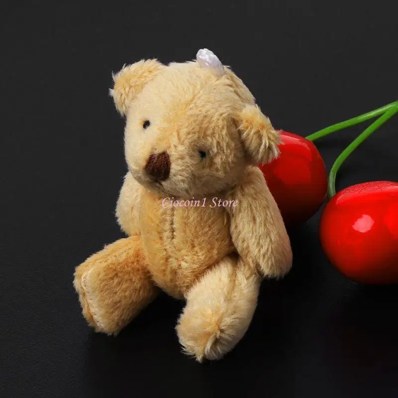 y1ub 5pcs 매력 펜던트 귀여운 박제 조인트 곰 지갑 배낭 어린이 호의