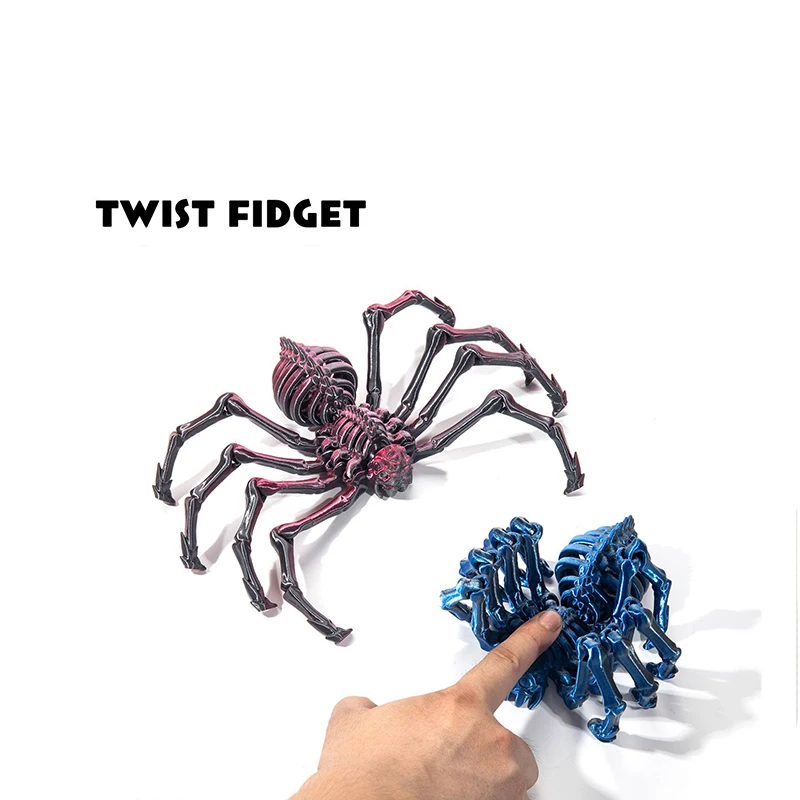 

3D Printed Retractable Spider Movable Joint Fidget Toy Rotatable Articulated Office Desktop Ornament Adults Kid Toy Crafts Gift