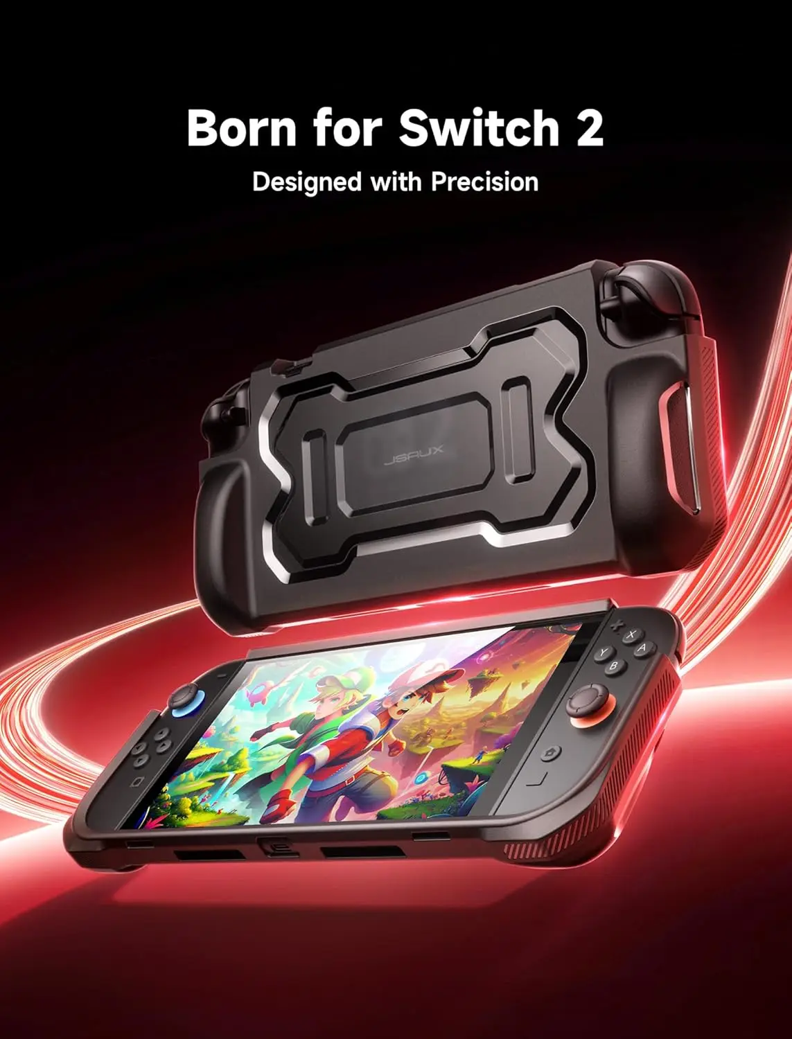 

Ergonomic Battle Armor Protective Case for Switch 2, Protective Handheld Case with Ergonomic Grip for Nintendo Switch 2 (2025)
