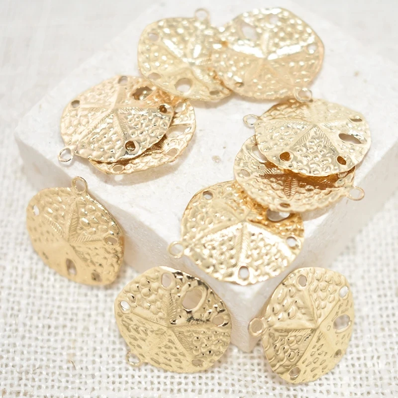 قلادة دلاية على شكل دولار رملية مملوءة بالذهب عيار 14 قيراط لصنع القلادة بنفسك نتائج المجوهرات - سحر موضوع المحيط